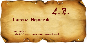 Lorenz Nepomuk névjegykártya
